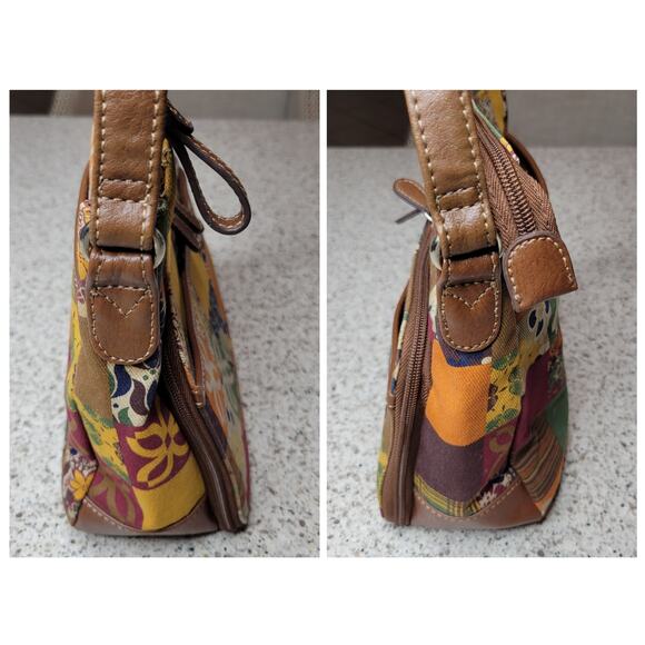 RELIC by Fossil Faux Leather Multi-Color Patchwork Adjustable Crossbody Purse - Picture 6 of 12